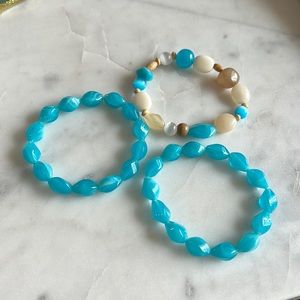 Set of 3 plastic beaded bracelets